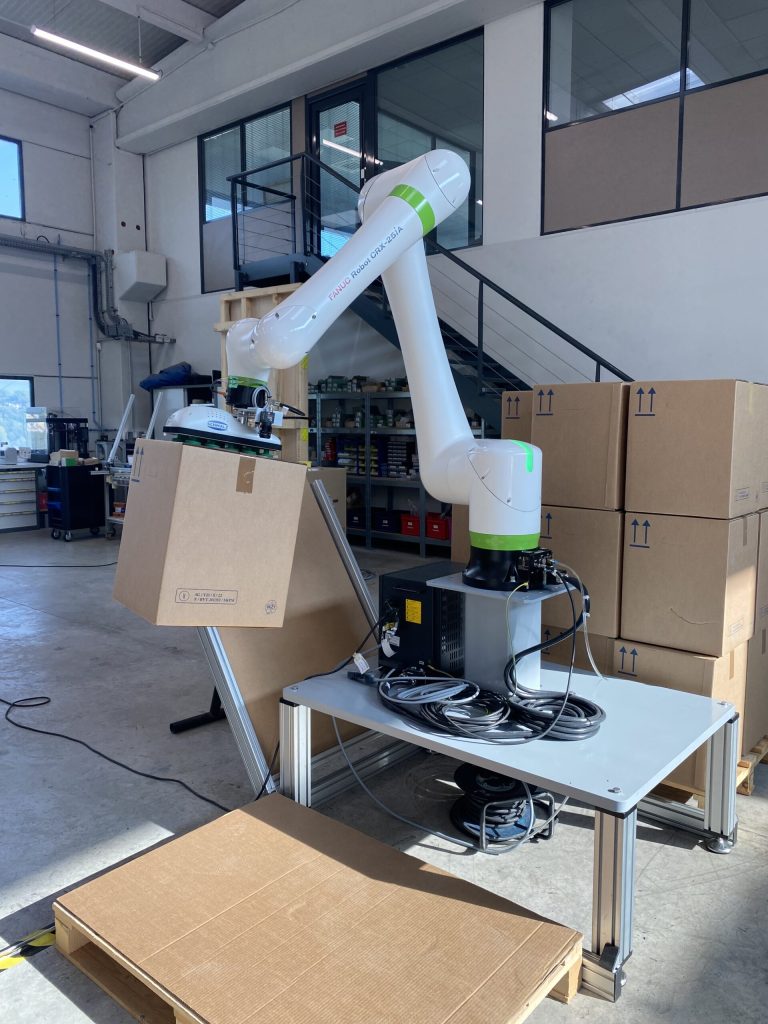 Palettiseur de cartons robotisé Fanuc